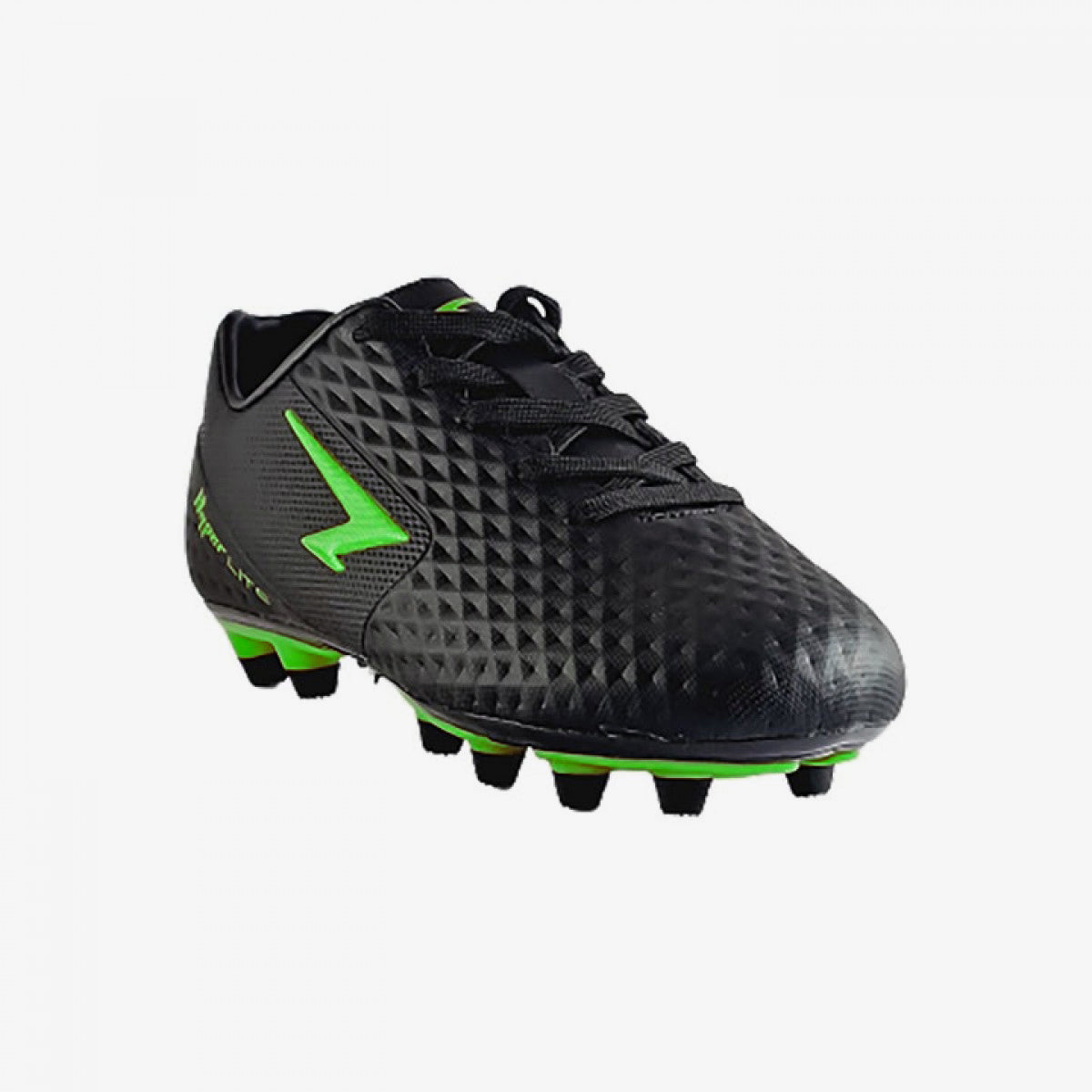 ZONE Senior Football Boots - Black/FLURO GREEN