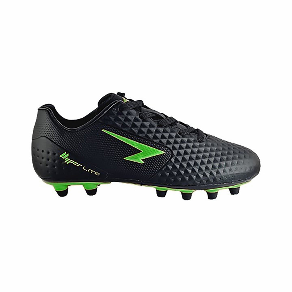 ZONE Senior Football Boots - Black/FLURO GREEN