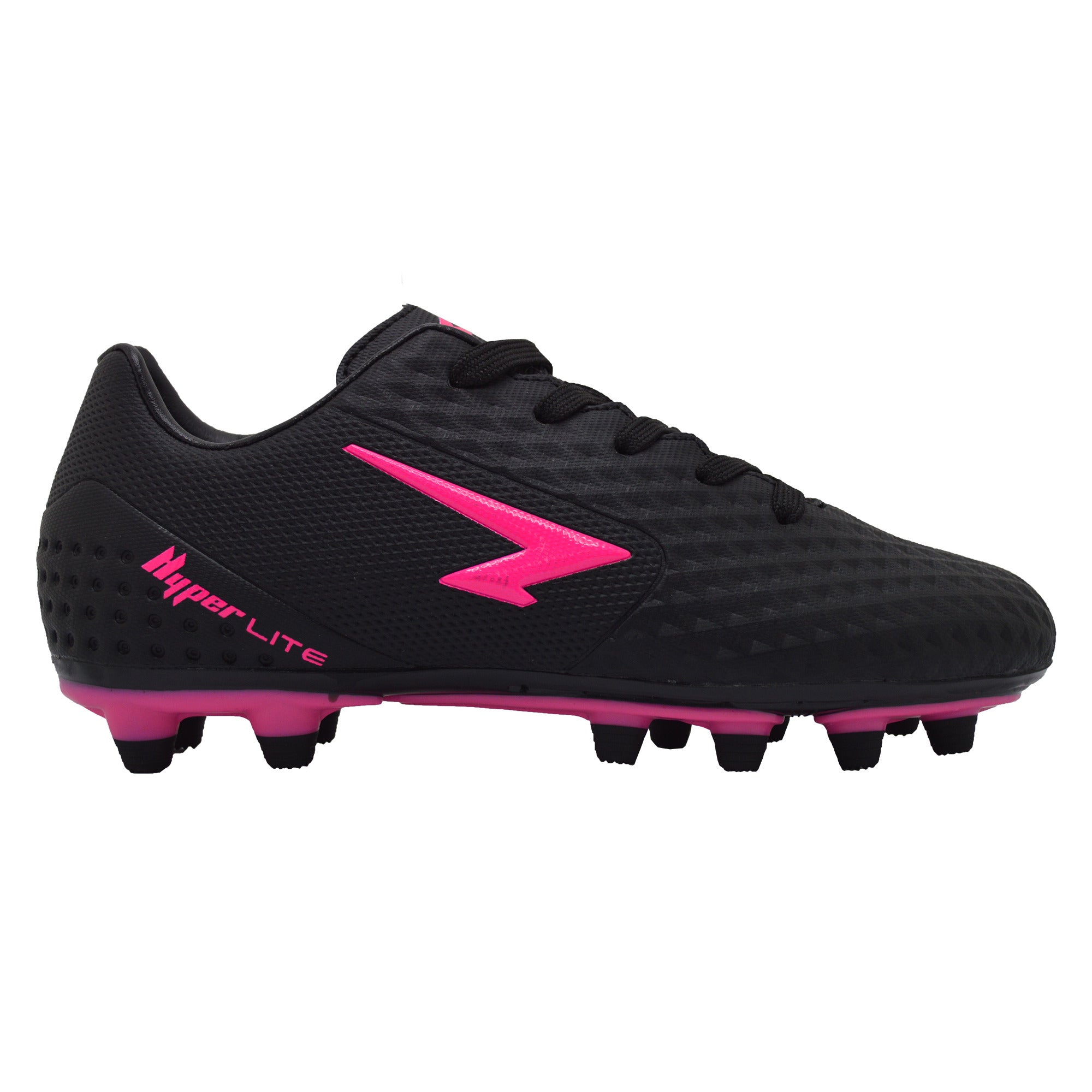 ZONE Senior Football Boots - Black/FLURO PINK