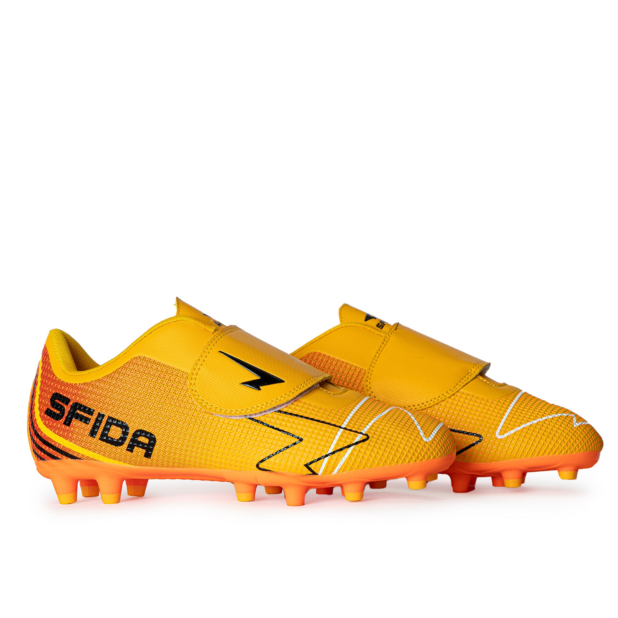 Conquer Kid's Football Boots - Orange V Strap