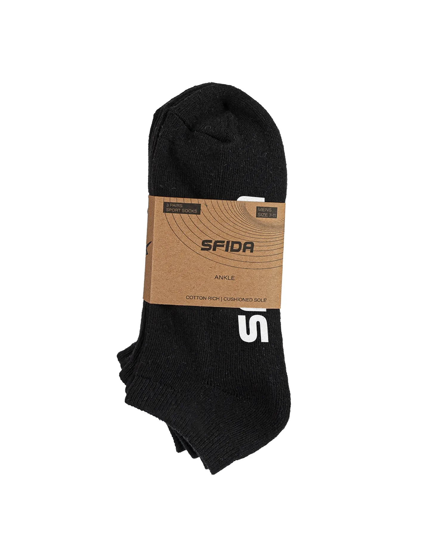Women's Sports Ankle Socks Black - 3 Pair Pack