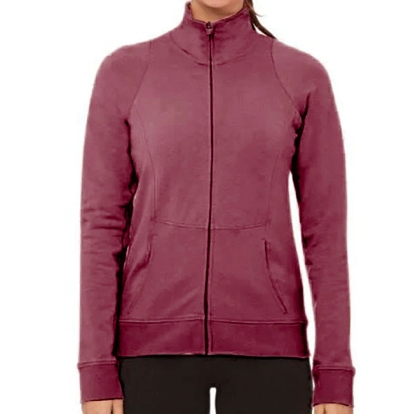 Feine Ladies Fleece Full Zip Collar Jacket - Beaujolais