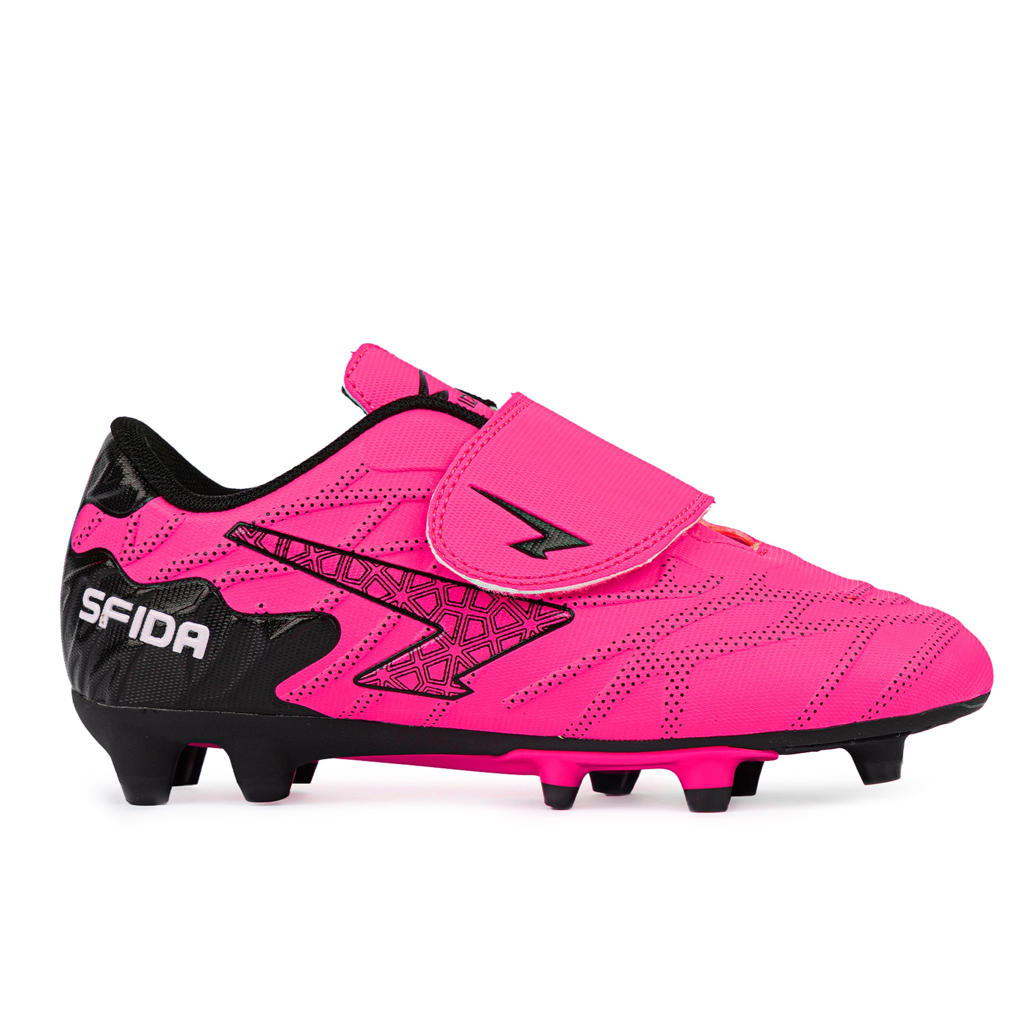 Launch Kid's Football Boots - Pink/Black V Strap