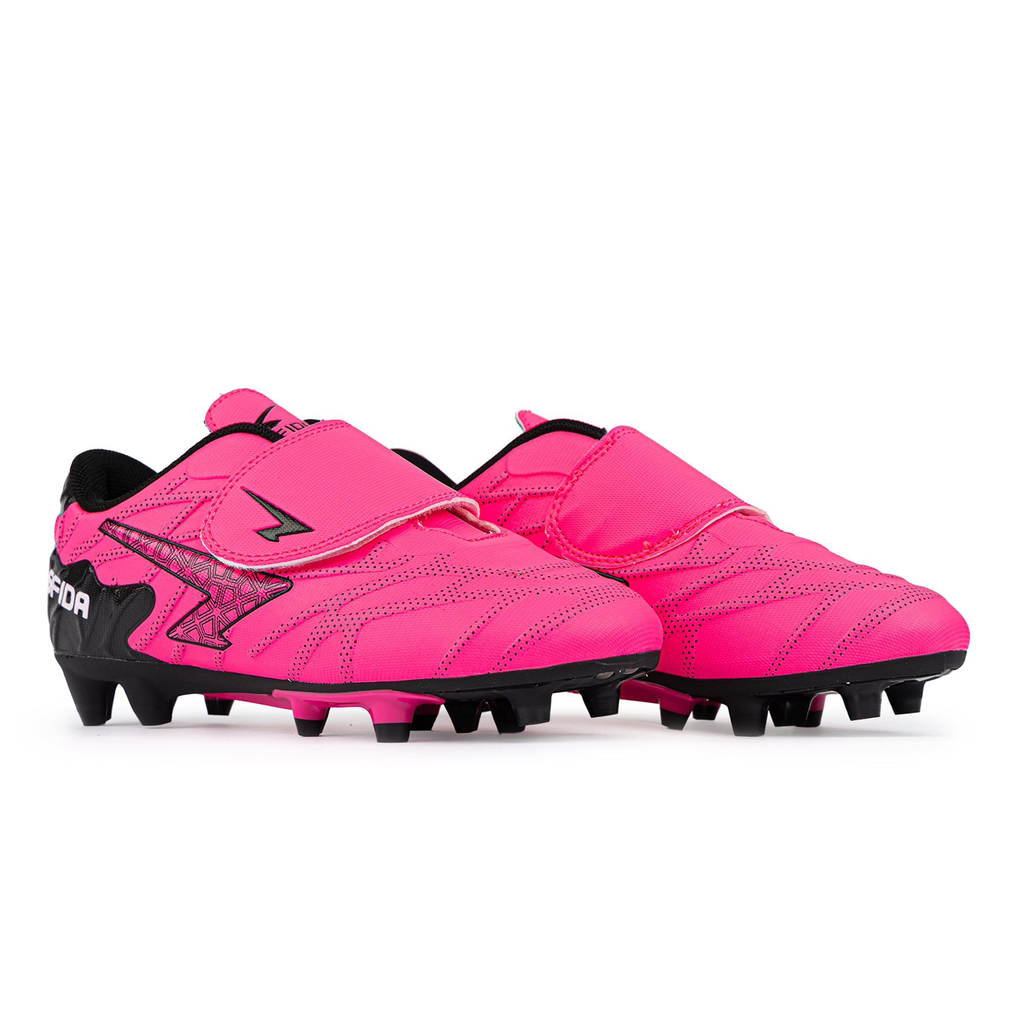 Launch Kid's Football Boots - Pink/Black V Strap