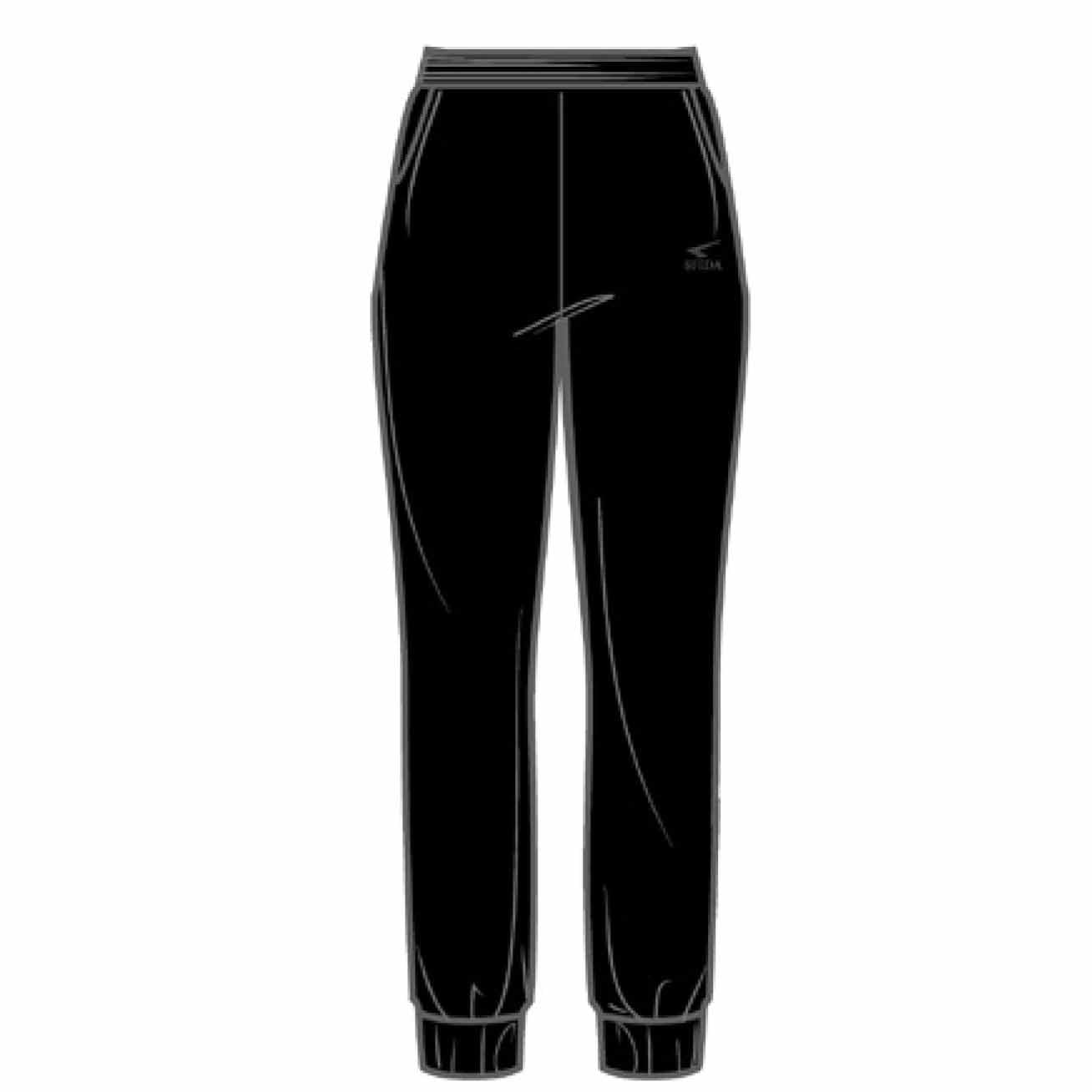 Lucinda Full Length Pant - Black full-length pant with a visible brand logo on the upper left, made from a soft 200GSM French terry fabric.