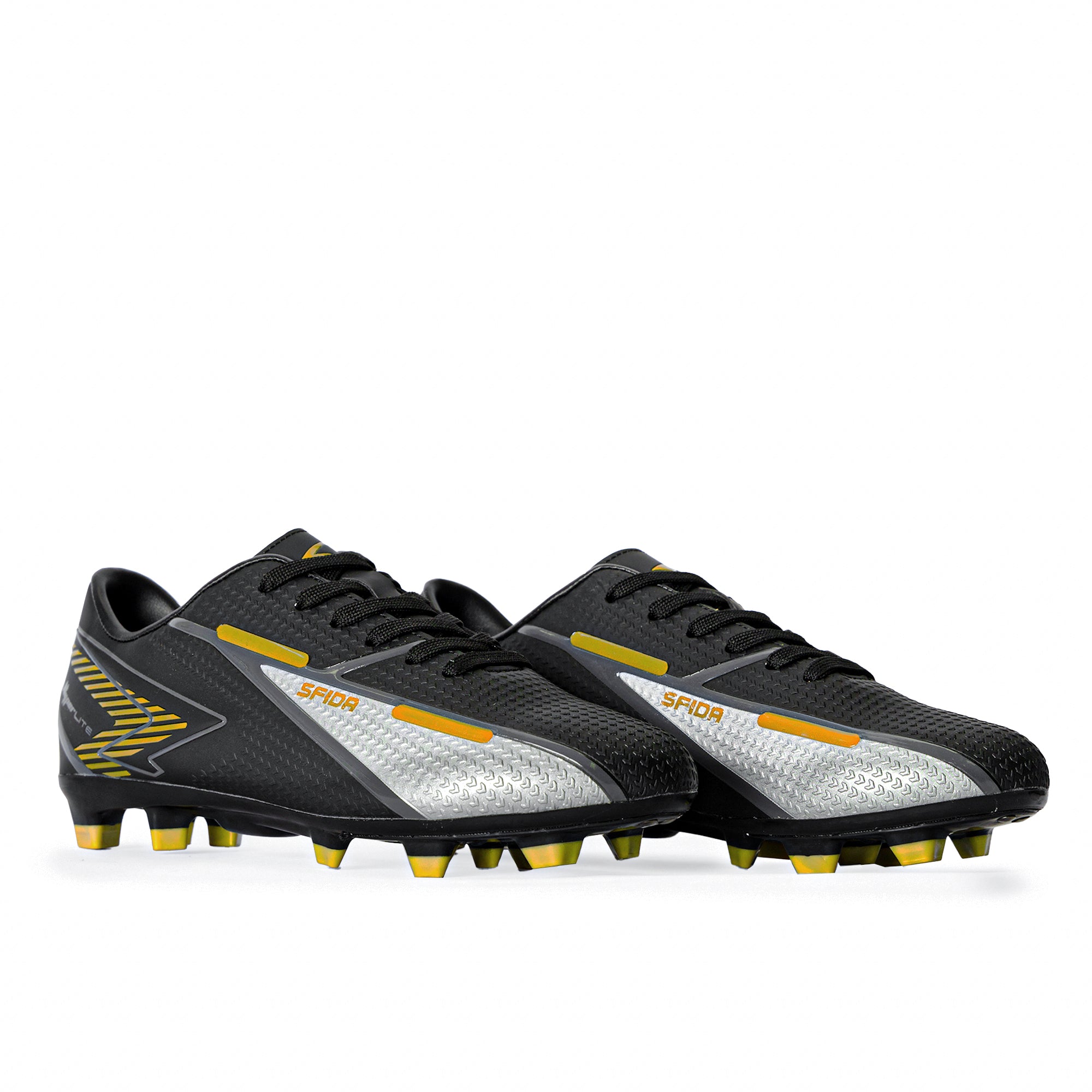 Strike Kid's Football Boots - Black/Gold Wide Fit